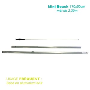 Mât mini beach 2,30M pour voile 170×50 CM – Usage Fréquent