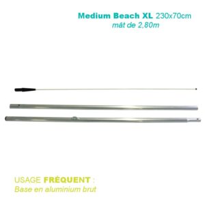 Mât medium Beach XL 2,80M pour voile 230x70CM – Usage Fréquent