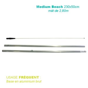 Mât Medium Beach 2,80M Pour voile 230×50 CM – Usage Fréquent