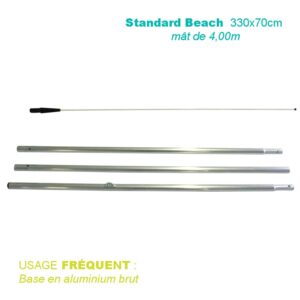 Mât standard beach 4,00M pour voile 330x70CM – Usage fréquent