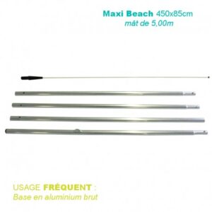 Mât Maxi beach XL 5,00M pour voile 450x85CM – Usage Fréquent