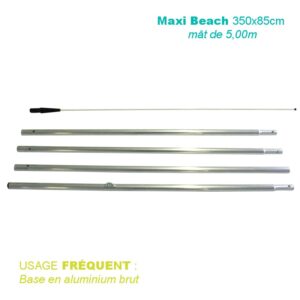 Mât Maxi Beach 5,00M pour voile 350x85CM – Usage Fréquent