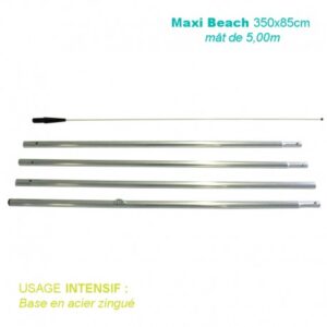 Mât Maxi Beach 5,00M pour voile 350x85CM pour usage intensif