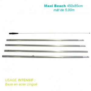 Mât Maxi Beach XL 5,00M pour voile 450x85CM pour usage intensif