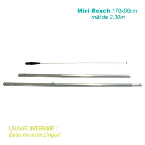 Mât Mini Beach 2,30M pour voile 170x50CM usage intensif