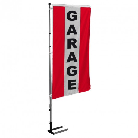 KIT DRAPEAU GARAGE AVEC MÂT ET PIED AUTOCAL – Image 5