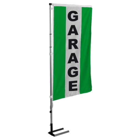 KIT DRAPEAU GARAGE AVEC MÂT ET PIED AUTOCAL – Image 6