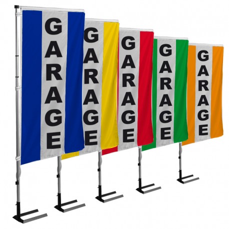 KIT DRAPEAU GARAGE AVEC MÂT ET PIED AUTOCAL