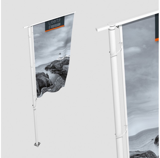 MÂT POLYESTER CONIQUE AVEC POTENCE ROTATIVE ASCENSIONNELLE